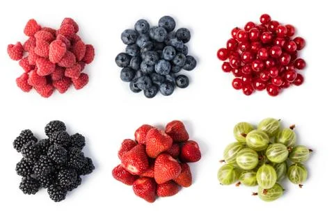 Fresh berries set Stock Photos