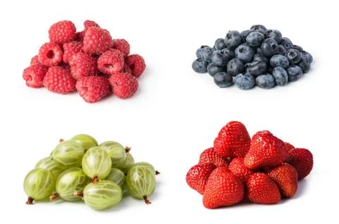 Fresh berries set Stock Photos