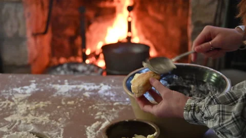 Fresh Biscuit from a Hearth Kitchen Stock Footage 217397270