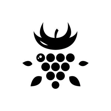 Fresh blackberry fruit vector black icon. EPS 10. Berry fruits illustration. Stock Illustration