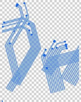 Fresh blue technology circuit pattern transparent PNG Stock Photos