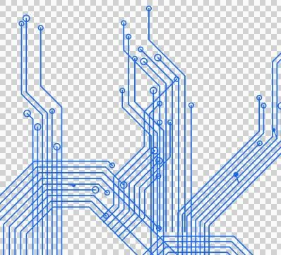 Fresh blue technology circuit pattern transparent PNG design element Stock Photos