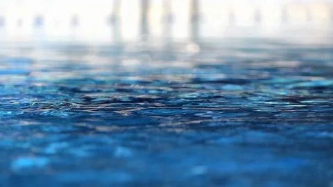 Fresh blue water in the pool Stock Footage 282249108