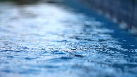 Fresh blue water in the pool Stock Footage 282249110