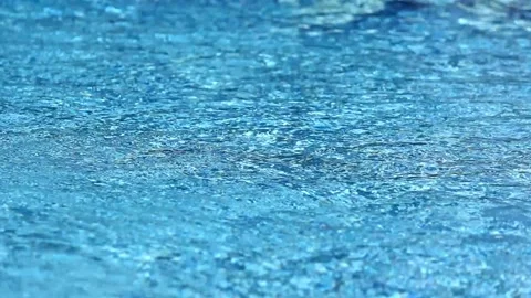 Fresh blue water in the pool Stock Footage 282249162