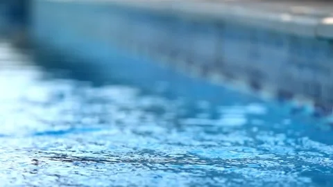 Fresh blue water in the pool Stock Footage 282249179