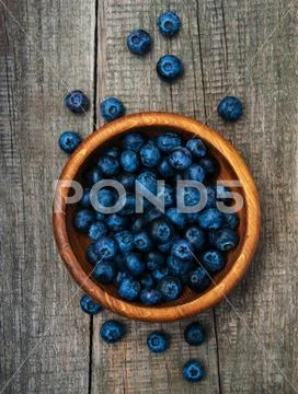 Fresh blueberries on a table Stock Photos