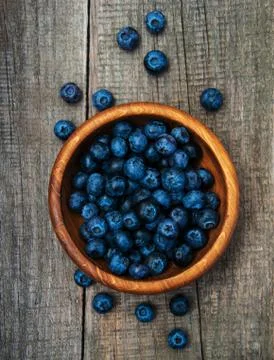 Fresh blueberries on a table Foto stock