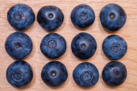 Fresh Blueberries on Table Top Stock Photos