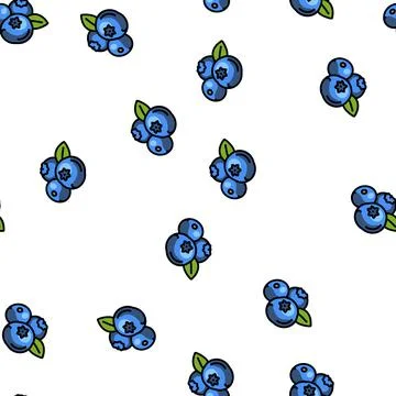 Fresh blueberry leaf vector seamless pattern Stockillustratie