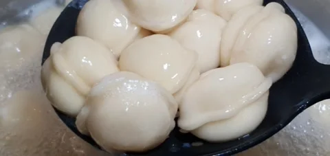 Fresh Boiled Meat Dumplings Stock Footage 230037611