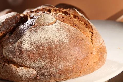 Fresh bread and buns close up Stock Photos