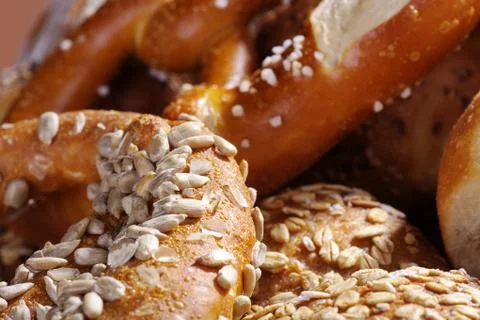 Fresh bread and buns close up Foto stock