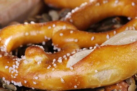 Fresh bread and buns close up Stock Photos
