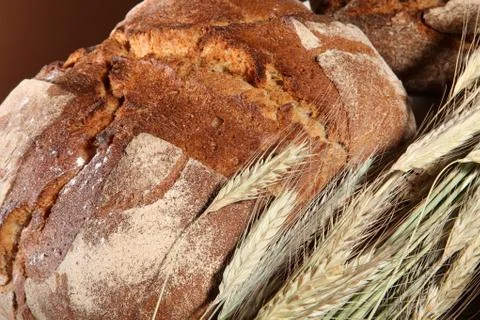 Fresh bread and buns Stock Photos