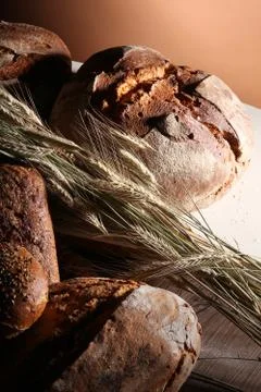 Fresh bread and buns Foto stock