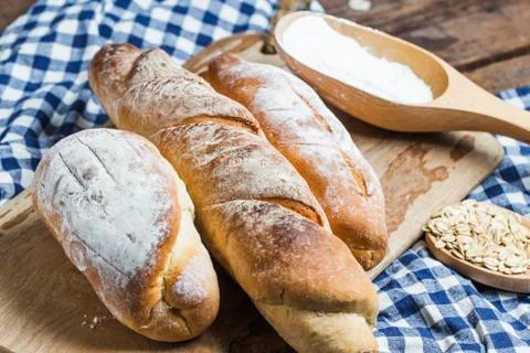 Fresh bread in assortment 库存照片