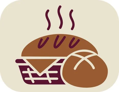 Fresh Bread In Basket Hot Illustration Illustrazione stock