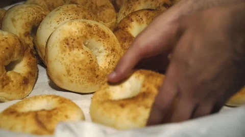 Fresh bread in a beautiful basket. Stock Footage 131131032