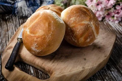 Fresh bread for breakfast. Stock Photos