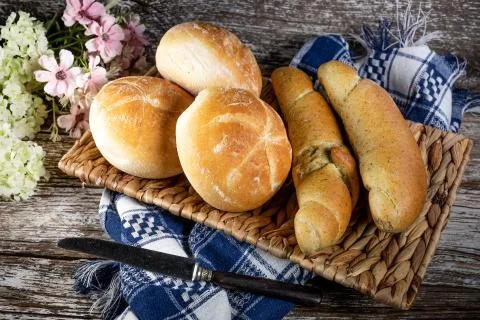Fresh bread for breakfast. Stock Photos