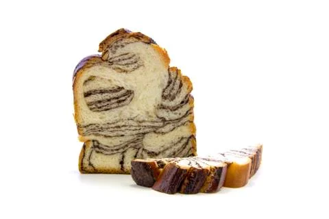 Fresh bread with chocolate pattern and edge texture Stock Photos