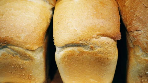 Fresh bread close-up, healthy eating, food background. Stock Footage 116076623
