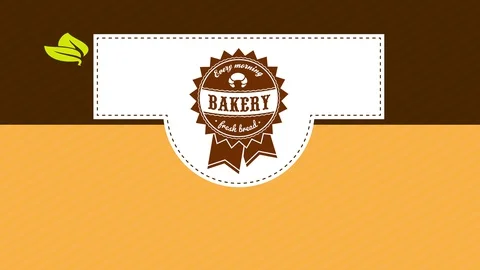 Fresh bread cookery boxing composed with a champ insignia with antique text and Stock Footage 129272147