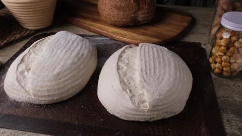 Fresh bread dough ready to bake. Video stock 297946264