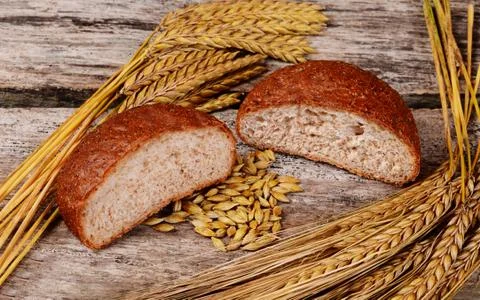 Fresh bread with ears a rye Stock Photos