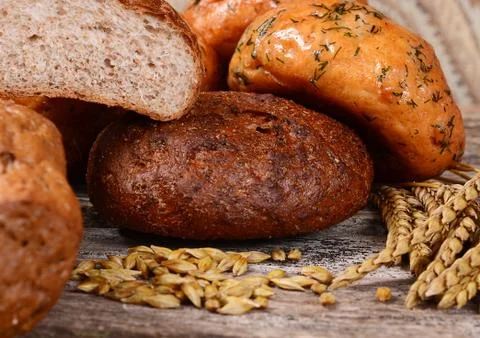 Fresh bread with ears a rye Stock Photos