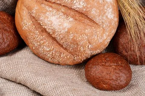 Fresh bread with ears a rye Stock Photos