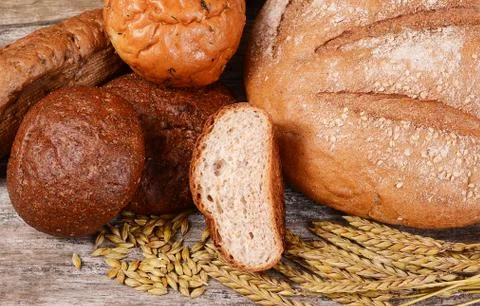 Fresh bread with ears a rye Stock Photos