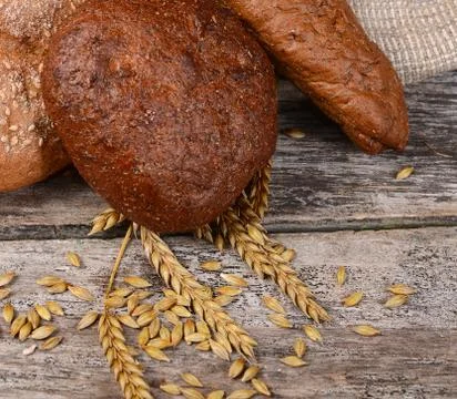Fresh bread with ears a rye Stock Photos
