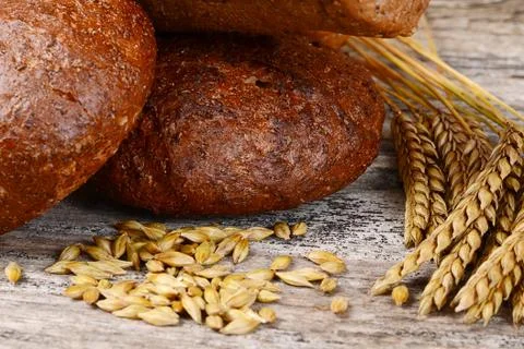 Fresh bread with ears a rye Stock Photos