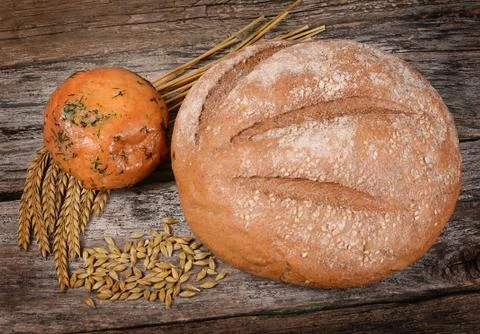 Fresh bread with ears a rye Stock Photos