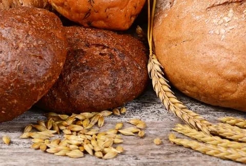 Fresh bread with ears a rye Stock Photos