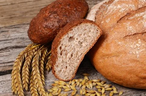 Fresh bread with ears a rye Stock Photos