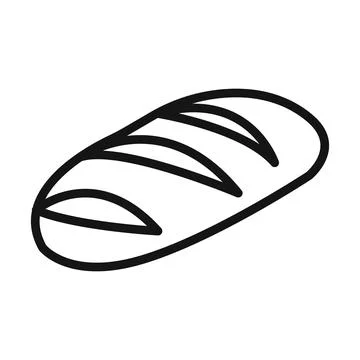 Fresh bread icon Black line art vector Illustrazione stock