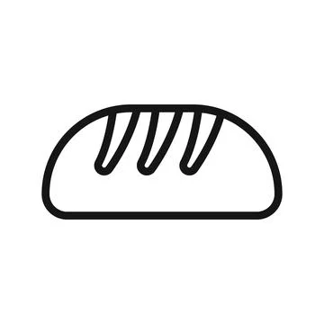 Fresh bread icon Black line art vector logo Stockillustratie