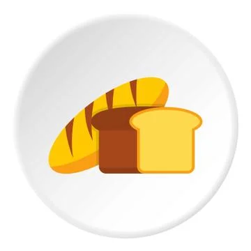 Fresh bread icon circle Illustrazione stock