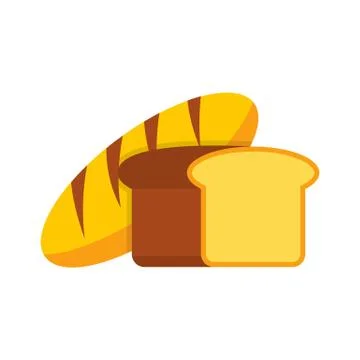 Fresh bread icon, flat style イラスト素材