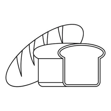 Fresh bread icon, outline style Illustrazione stock
