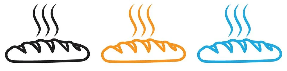 Fresh bread icon vector logo set collection for web app ui イラスト素材