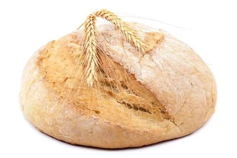 Fresh bread isolated on white background. Stock Photos
