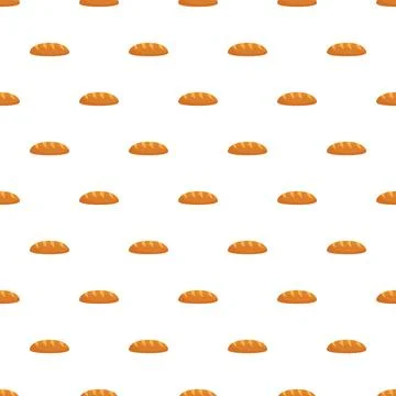 Fresh bread loaf pattern on white background Stock Illustration