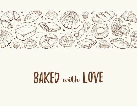 Fresh bread poster Stock Illustration