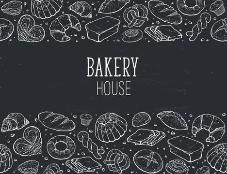 Fresh bread poster Stock Illustration