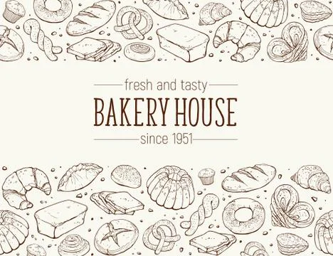 Fresh bread poster Illustrazione stock