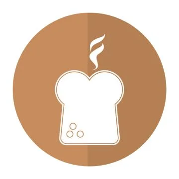 Fresh bread slice icon shadow Stock Illustration
